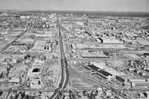 Aerial view of Former Hwy 5A in 1969, facing east from Victoria Park Avenue